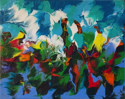 Abstract Clouds Over Tulips