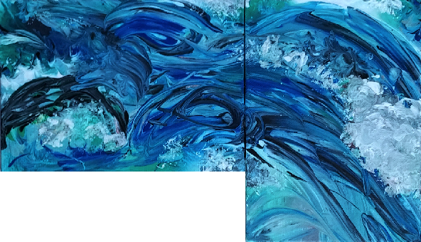 Dolphins in the Waves