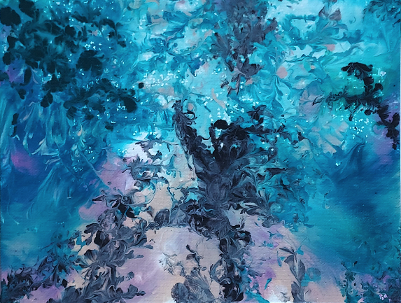 Blue Whisps with Fronds
