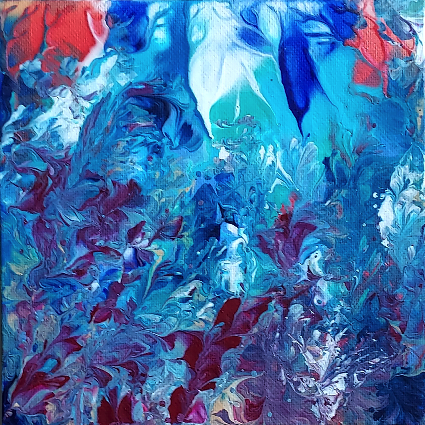 Abstract Blue Fronds 02