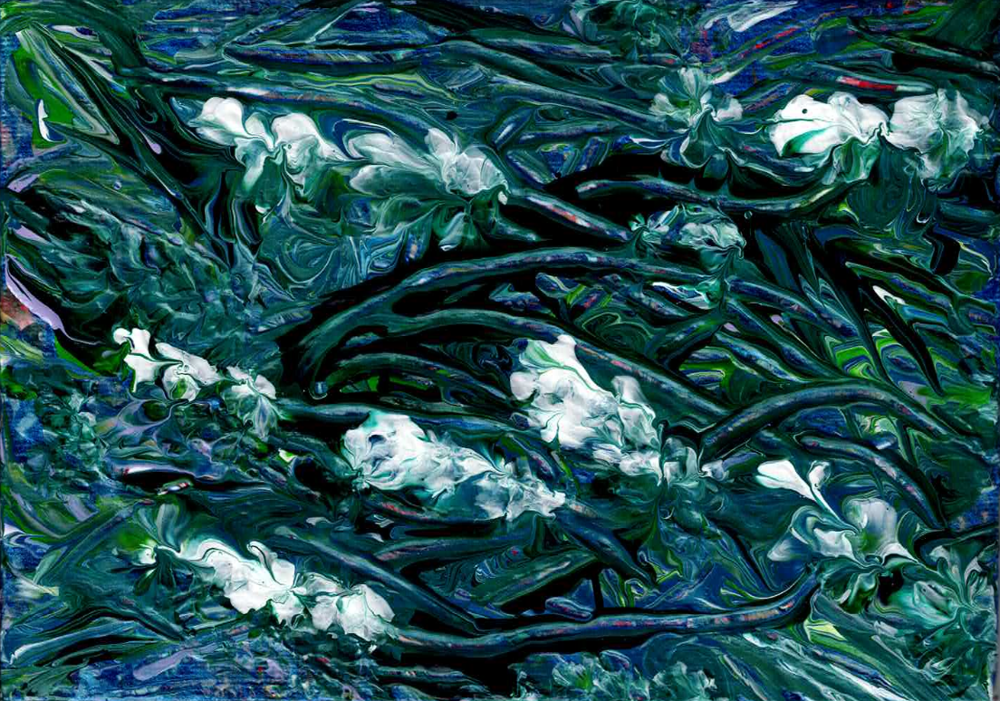 White Blooms on Green Vines